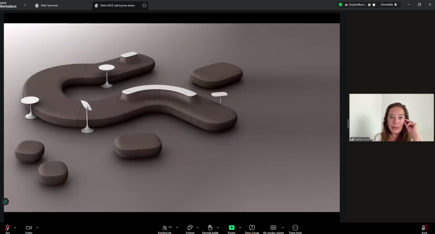 OMKO tarafından, Tasarımın Önde Gelen İsmi Defne Kozun Konuşmacı Olduğu Geleceğe ve Geriye Başlıklı Çevrim İçi Bir Seminer Düzenlendi..
