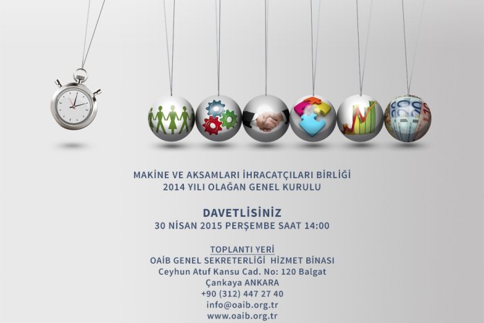 Makine ve Aksamları İhr. Brl. Üyelerine Genel Kurul Çağrısı
